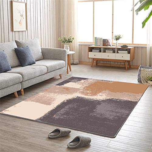 LMDY Alfombra Café Color Arte Abstracto Pintura Estilo Sala de Estar Alfombra Sofá Manta Mesa de Centro Manta Cojín Dormitorio Cama Completa Manta   Alfombra nórdica60*90cm