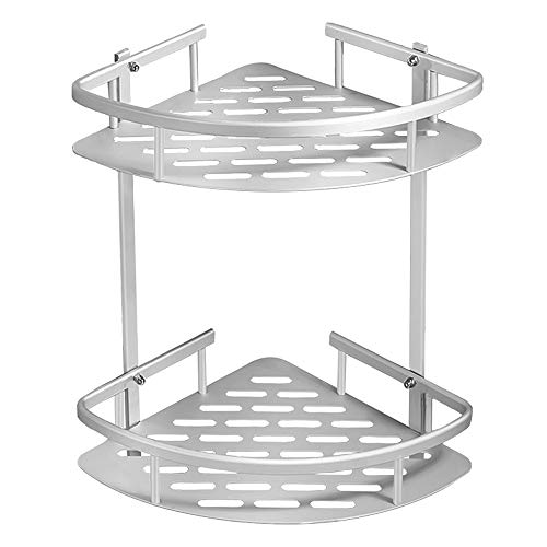 LOBKIN Sin Necesidad de Taladrar Estante Ducha, Estantes de Baño de Aluminio Espacial Perforado Entramado de Baño Muebles de Baño (Plata) LOBKIN Sin Necesidad de Taladrar Estante Ducha, Estantes de Baño de Aluminio Espacial Perforado Entramado de Baño Muebles de Baño (Plata)