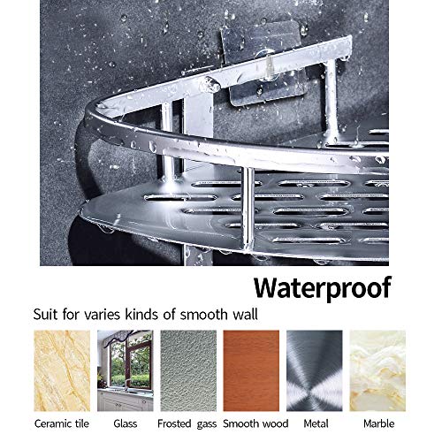 LOBKIN Sin Necesidad de Taladrar Estante Ducha, Estantes de Baño de Aluminio Espacial Perforado Entramado de Baño Muebles de Baño (Plata) LOBKIN Sin Necesidad de Taladrar Estante Ducha, Estantes de Baño de Aluminio Espacial Perforado Entramado de Baño Muebles de Baño (Plata)