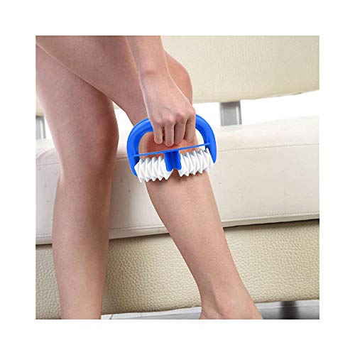Locisne Body Roller Brush Celulitis Masajeador Mitt, uso en húmedo o en seco, gran Fascia y celulitis Blaster Deportes masaje herramienta para la liberación … (azul)