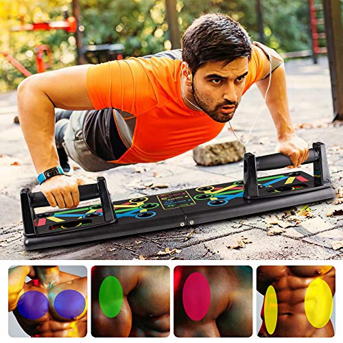 Locisne Portátil 14-en-1 Ultra Push Up Board Bracket Board Multifuncional Brazo Sistema de entrenamiento muscular abdominal con soporte Equipo de entrenamiento de fitness Interior al aire libre
