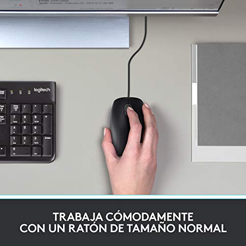 Logitech B100 Ratón con Cable, 3 Botones, Seguimiento Óptico, Ambidiestro, PC/Mac/Portátil, Negro Logitech B100 Ratón con Cable, 3 Botones, Seguimiento Óptico, Ambidiestro, PC/Mac/Portátil, Negro
