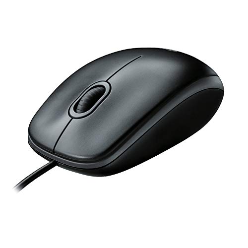 Logitech B100 Ratón con Cable, 3 Botones, Seguimiento Óptico, Ambidiestro, PC/Mac/Portátil, Negro Logitech B100 Ratón con Cable, 3 Botones, Seguimiento Óptico, Ambidiestro, PC/Mac/Portátil, Negro