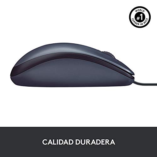 Logitech B100 Ratón con Cable, 3 Botones, Seguimiento Óptico, Ambidiestro, PC/Mac/Portátil, Negro Logitech B100 Ratón con Cable, 3 Botones, Seguimiento Óptico, Ambidiestro, PC/Mac/Portátil, Negro