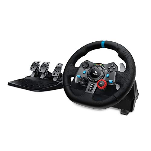 Logitech G29 Driving Force Volante de Carreras y Pedales, Force Feedback, Aluminio Anodizado, Palancas de cambio, Volante de Cuero, Pedales Ajustables, Enchufe EU, PS5, PS4, PC, Mac - Negro Logitech G29 Driving Force Volante de Carreras y Pedales, Force Feedback, Aluminio Anodizado, Palancas de cambio, Volante de Cuero, Pedales Ajustables, Enchufe EU, PS5, PS4, PC, Mac - Negro