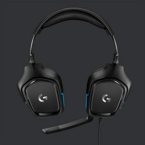 Logitech G432 Auriculares Gaming con Cable, Sonido 7.1 Surround, DTS Headphone:X 2.0, Transductores 50mm, USB y Jack Audio 3, 5mm, Microfóno Volteable, Peso Ligero, PC/Mac/Xbox One/PS4/Nintendo Switch