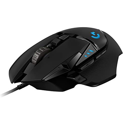 Logitech G502 HERO Ratón Gaming con Cable Alto Rendimiento, Sensor HERO 16K, 16 000 DPI, RGB, Peso Personalizable, 11 Botones Programables, Memoria Integrada, PC /Mac - Negro Logitech G502 HERO Ratón Gaming con Cable Alto Rendimiento, Sensor HERO 16K, 16 000 DPI, RGB, Peso Personalizable, 11 Botones Programables, Memoria Integrada, PC /Mac - Negro