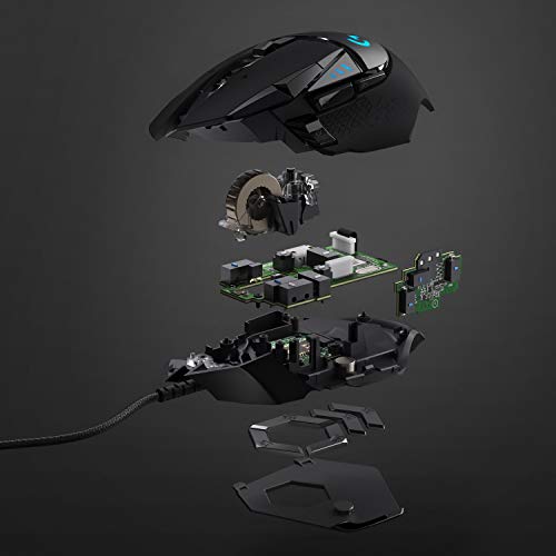 Logitech G502 HERO Ratón Gaming con Cable Alto Rendimiento, Sensor HERO 16K, 16 000 DPI, RGB, Peso Personalizable, 11 Botones Programables, Memoria Integrada, PC /Mac - Negro Logitech G502 HERO Ratón Gaming con Cable Alto Rendimiento, Sensor HERO 16K, 16 000 DPI, RGB, Peso Personalizable, 11 Botones Programables, Memoria Integrada, PC /Mac - Negro