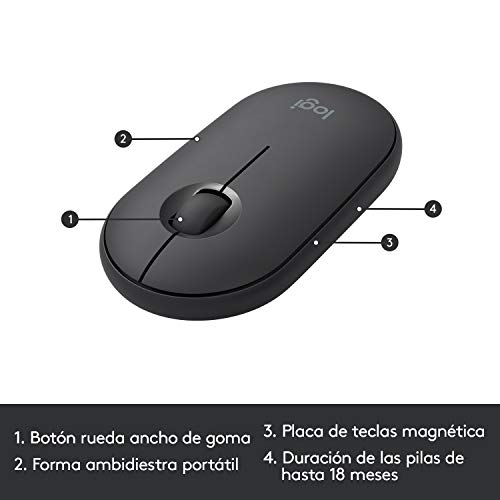 Logitech MK470 Combo Teclado y Ratón Inalámbrico para Windows, 2.4 GHz con Receptor USB Unifying, Diseño Compacto, Batería de Adecuada Duración, Disposición QWERTY Español, Negro