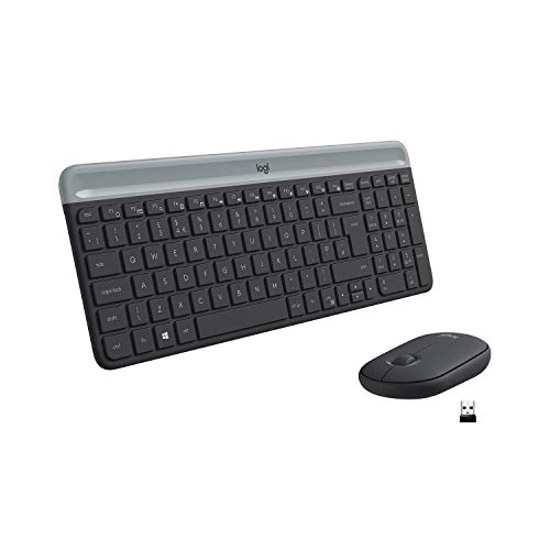 Logitech MK470 Combo Teclado y Ratón Inalámbrico para Windows, 2.4 GHz con Receptor USB Unifying, Diseño Compacto, Batería de Adecuada Duración, Disposición QWERTY Español, Negro Logitech MK470 Combo Teclado y Ratón Inalámbrico para Windows, 2.4 GHz con Receptor USB Unifying, Diseño Compacto, Batería de Adecuada Duración, Disposición QWERTY Español, Negro