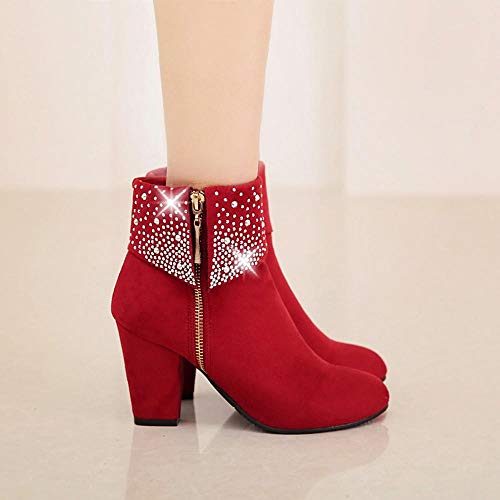 Logobeing Zapatos Mujer Tacones Botines Mujer Tacon Medio Planos Invierno Alto Botas de Mujer Casual Plataforma Nieve Ante Botas de Cordones Calientes Altas Boots(41,Rojo) Logobeing Zapatos Mujer Tacones Botines Mujer Tacon Medio Planos Invierno Alto Botas de Mujer Casual Plataforma Nieve Ante Botas de Cordones Calientes Altas Boots(41,Rojo)