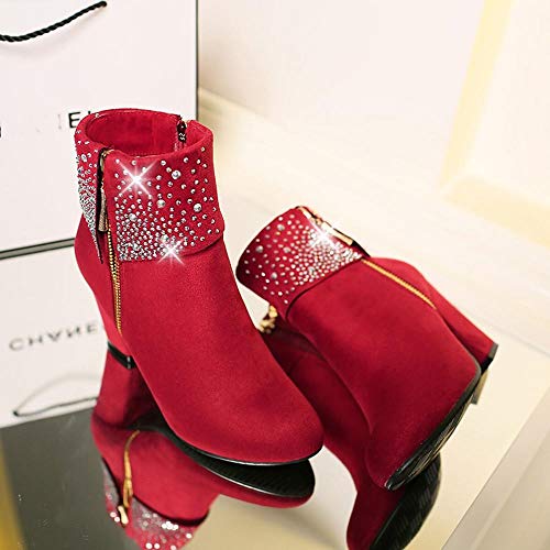 Logobeing Zapatos Mujer Tacones Botines Mujer Tacon Medio Planos Invierno Alto Botas de Mujer Casual Plataforma Nieve Ante Botas de Cordones Calientes Altas Boots(41,Rojo) Logobeing Zapatos Mujer Tacones Botines Mujer Tacon Medio Planos Invierno Alto Botas de Mujer Casual Plataforma Nieve Ante Botas de Cordones Calientes Altas Boots(41,Rojo)