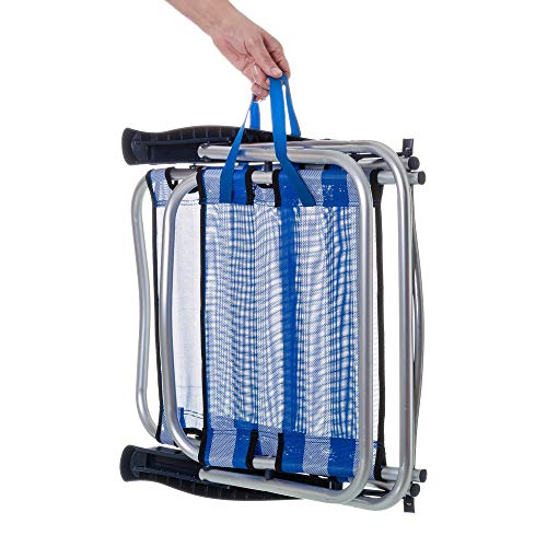 LOLAhome Pack de 2 sillas de Playa Cama de 4 Posiciones de Aluminio y textileno (Azul Marino) LOLAhome Pack de 2 sillas de Playa Cama de 4 Posiciones de Aluminio y textileno (Azul Marino)