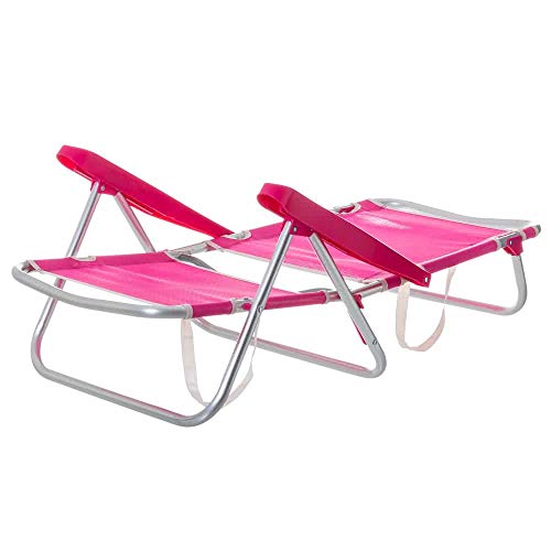 LOLAhome Silla 4 Posiciones de Aluminio con Brazos de Playa Garden (Rosa)