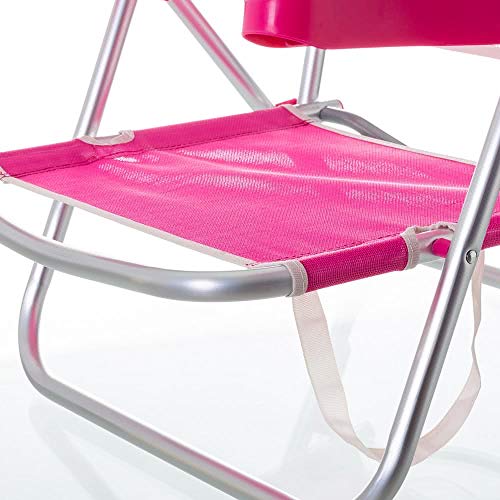 LOLAhome Silla 4 Posiciones de Aluminio con Brazos de Playa Garden (Rosa)