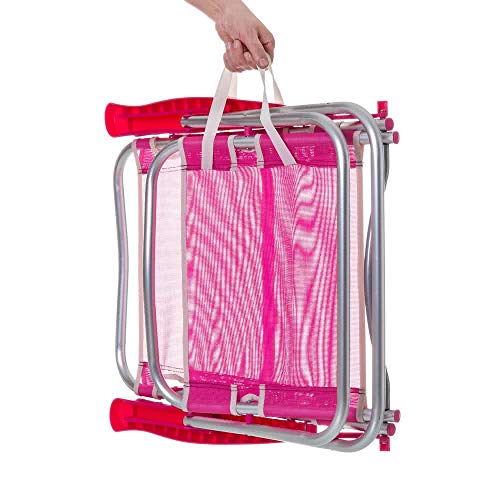 LOLAhome Silla 4 Posiciones de Aluminio con Brazos de Playa Garden (Rosa)