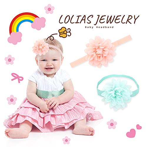 LOLIAS 10 Pcs Diademas Bebé Niña y Arcos Cinta Pelo para Niña Diademas de Flores Recién Nacidas Diadema para Niña Turbante Suaves Elásticas para Niñas Regalos Accesorios para El Cabello