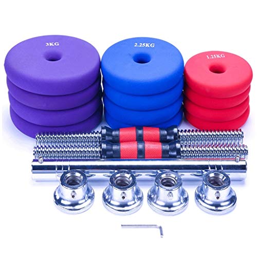 LOMJK Mancuerna Mancuernas Dumbbell Dumbbells 30 kg de Carga Ajustable con Mancuernas de Fitness Peso Kit 2 en 1 Familia y Gimnasia Dedicado Dumbbell Set Barra Conjunto Mancuernas Dumbbells