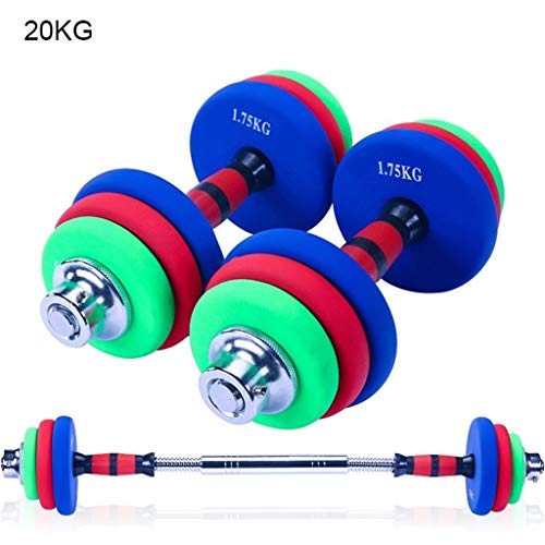 LOMJK Mancuerna Mancuernas Dumbbell Dumbbells 30 kg de Carga Ajustable con Mancuernas de Fitness Peso Kit 2 en 1 Familia y Gimnasia Dedicado Dumbbell Set Barra Conjunto Mancuernas Dumbbells