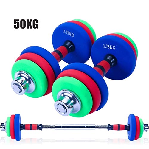 LOMJK Mancuerna Mancuernas Dumbbell Dumbbells 50 kg de Carga Ajustable con Mancuernas de Fitness Peso Kit 2 en 1 Familia y Gimnasia Dedicado Dumbbell Set Barra Conjunto Mancuernas Dumbbells