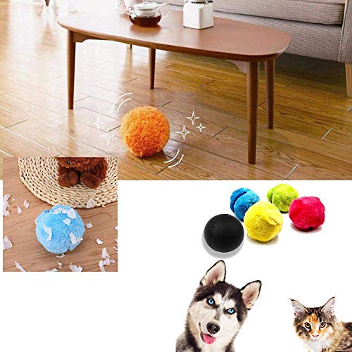 Longwing Magic Roller Ball Perro Gato Mascota Juguete Pelota Bola Automática Mini Bola de Limpieza(1 Bola rodante + Cubierta de Bola de 4 Colores)