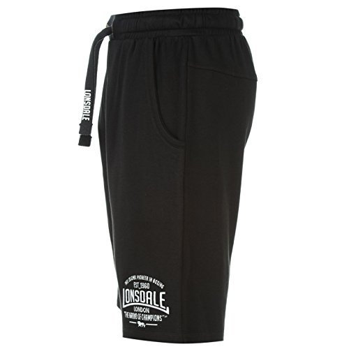 Lonsdale - Pantalones cortos de boxeo para hombre, pantalones deportivos Negro L Lonsdale - Pantalones cortos de boxeo para hombre, pantalones deportivos Negro L