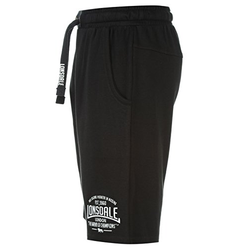 Lonsdale - Pantalones cortos de boxeo para hombre, pantalones deportivos Negro L