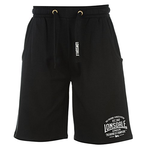 Lonsdale - Pantalones cortos de boxeo para hombre, pantalones deportivos Negro L Lonsdale - Pantalones cortos de boxeo para hombre, pantalones deportivos Negro L