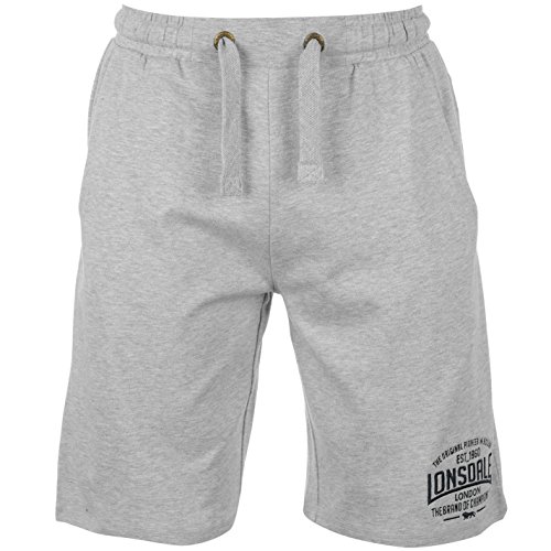 Lonsdale - Pantalones cortos ligeros, tipo bóxer, para hombre, Hombre, Gris claro, L Lonsdale - Pantalones cortos ligeros, tipo bóxer, para hombre, Hombre, Gris claro, L