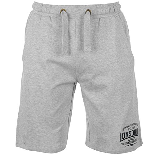 Lonsdale - Pantalones cortos ligeros, tipo bóxer, para hombre, Hombre, Gris claro, L