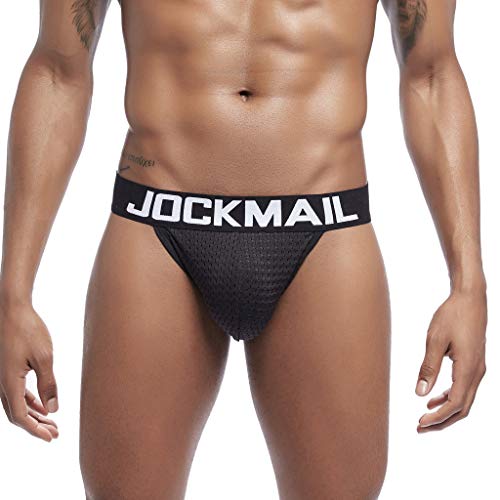 LOPILY Calzoncillos nuevos para Hombres Malla Respirable Patchwork Deportes Fitness Ropa Interior Cortos Bulge Shorts Cómodos y Transpirables Bañador para Hombre(Negro,L)