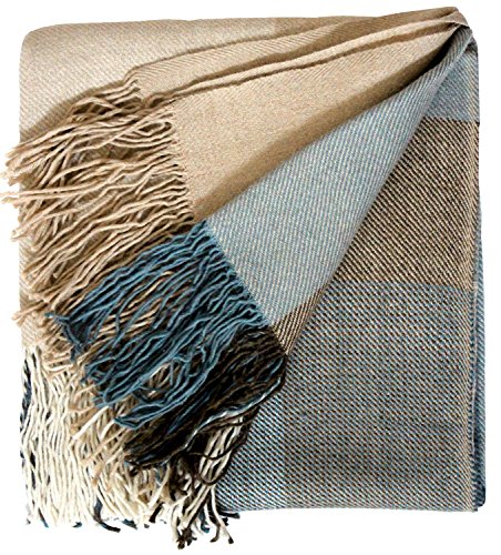 Lorenzo Cana Natur-Fell-Shop 96030 - Manta de alpaca (comercio justo), color azul y marrón