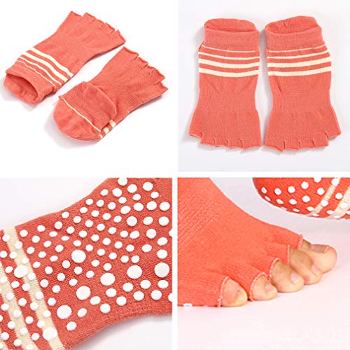 LORYLOLY 4 Pares Calcetines de Yoga Mujere, Calcetín Antideslizantes Algodón Transpirable EU35-40, para Yoga Pilates Ballet Barre Fitness Danza Trampolín LORYLOLY 4 Pares Calcetines de Yoga Mujere, Calcetín Antideslizantes Algodón Transpirable EU35-40, para Yoga Pilates Ballet Barre Fitness Danza Trampolín