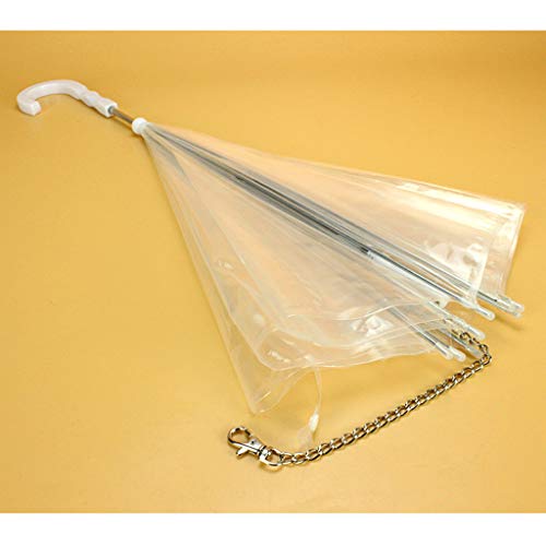 Losping - Paraguas portátil transparente para perros y gatos con cadena para mantener seco bajo la lluvia, herramienta de material de aire libre
