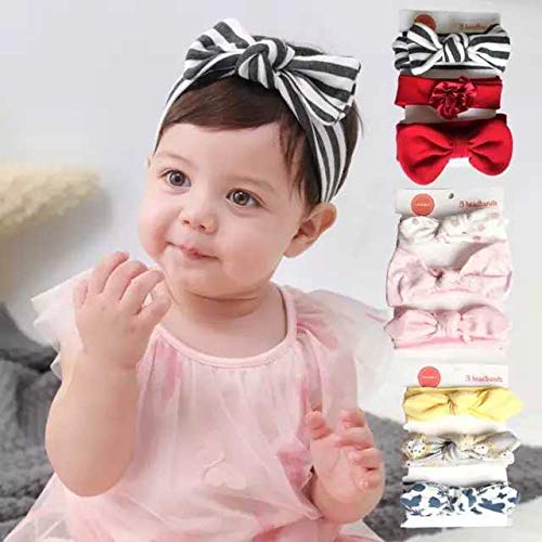 Lote de 3 diademas de algodón muy suave para bebé o niña, extensible, color rojo (de 1 a 5 años) color 1 M Lote de 3 diademas de algodón muy suave para bebé o niña, extensible, color rojo (de 1 a 5 años) color 1 M