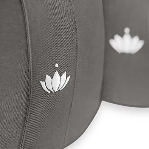 Lotuscrafts Cojin Meditacion Yoga Lotus - Altura 20 cm - Relleno con Cáscaras de Espelta - Cubierta en Algodon Lavable - Cojin Suelo Redondo - Cojin Yoga - Meditation Cushion - Certificado Gots