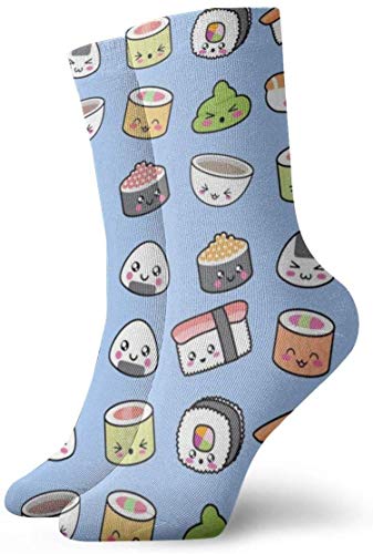 Love girl Dibujos animados Sushi calcetines personalizados tobillo medias atléticas calcetines casuales 30 cm para hombres mujeres