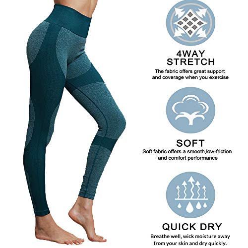 Lover-Beauty Pantalone Mujer Legging Yoga Deportiva Mujer Legging Elástico Cintura Alta Deportivo Entrenamiento Push Up para Danza Fitness Control Barriga Stretch Running Gimnasio Legging Pantalones