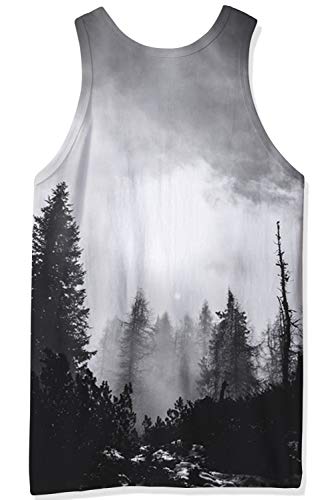 Loveternal Bosque Chaleco Hombre 3D Estampada Casual Tank Top Divertida Camisetas sin Mangas S