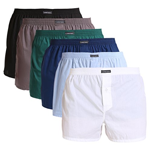 Lower East American Style, Bóxer, Hombre (Pack de 6), Multicolor (Negro/Blanco/Azul/Verde/Azul Claro/Gris), XXX-Large