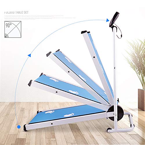 Lpinvin OS Rueda De Andar Caminadora mecánica Modelos domésticos Máquina de Ejercicios for Caminar Plegable y silenciosa Cinta De Correr Plegable (Color : Azul, Size : 88x108cm)