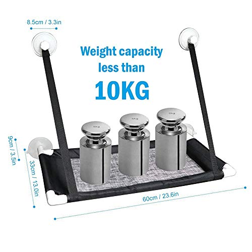 LQKYWNA Gato de Windows Hamaca para Tomar El Sol con Ventosas 4 Grandes, Cama Colgante para Mascotas Ahorro de Espacio Tela Transpirable Asiento de Soleado (A)