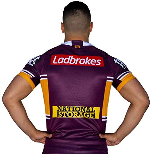 LQLD Brisbane Broncos Jersey de Rugby NRL 2019, los Hombres de Secado rápido Transpirable Rugby Jersey de Rugby clásica Camiseta,B,M LQLD Brisbane Broncos Jersey de Rugby NRL 2019, los Hombres de Secado rápido Transpirable Rugby Jersey de Rugby clásica Camiseta,B,M