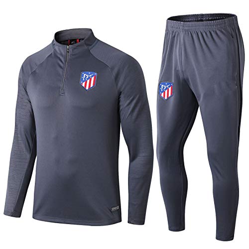 LQRYJDZ Atlético Madrid Fútbol Club, Hombres Otoño Invierno Imprimir Sudadera Top Pantalones Sets Sport Traje Chándal Traje Casual Suda Traje y Fútbol Transporte Tacksuit de manga larga Ropa deportiva