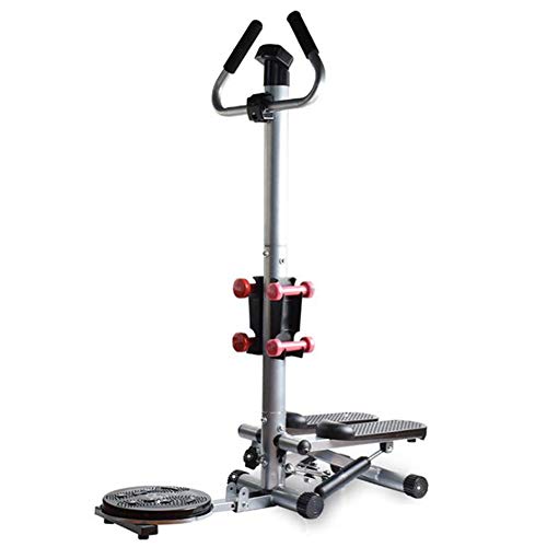 LQTBJ Fitness Stepper con Monitor LCD Y Cables De Resistencia Step Machine con Asas Stepper Ajustable con Barra De Manillar, Equipo De Ejercicio Mini Stepper para Uso En El Gimnasio En Casa