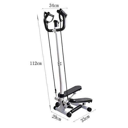 LQTBJ Fitness Stepper con Monitor LCD Y Cables De Resistencia Step Machine con Asas Stepper Ajustable con Barra De Manillar, Equipo De Ejercicio Mini Stepper para Uso En El Gimnasio En Casa