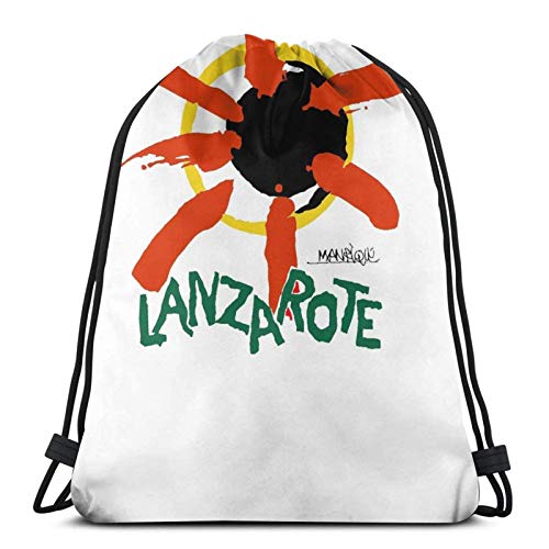LREFON Lanzarote - España Sport Bag Gym Sack Mochila con cordón Liso Cinch Pack