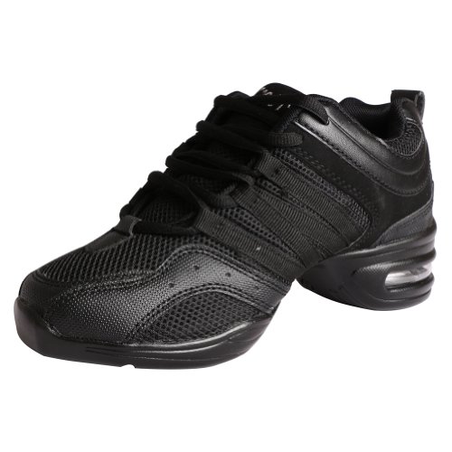 LSERVER-Zapatos de Baile Contemporáneo Jazz para Mujeres Zapatillas Ligeras y Cómodas Transpirables, Talla 36-40 EU, Negro, 38 EU