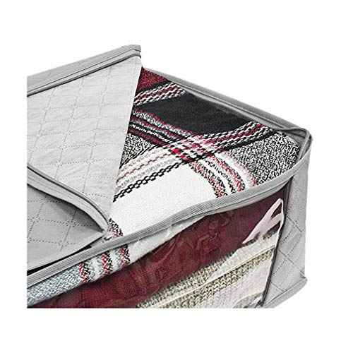 LSNDEE Almacenamiento Ropa Plegable, Cajas De Almacenaje Ropa, Bolsas de para Guardar Edredón, Contenedor De Ropa De Tela, Organizadoras para Edredones Fundas, 48 x 35 x 20 cm, 3 Piezas (Gris) LSNDEE Almacenamiento Ropa Plegable, Cajas De Almacenaje Ropa, Bolsas de para Guardar Edredón, Contenedor De Ropa De Tela, Organizadoras para Edredones Fundas, 48 x 35 x 20 cm, 3 Piezas (Gris)