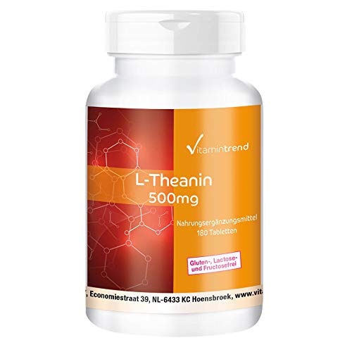 L–Teanina 500mg – 180 Comprimidos – ¡Bote para 6 MESES! – Para un sueño reparador